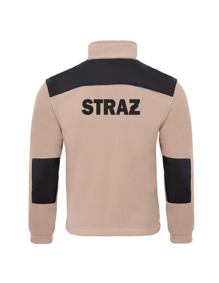 Gruby POLAR 340 z symbolem OSP Laur + Twój tekst - Sand/Czarna nić