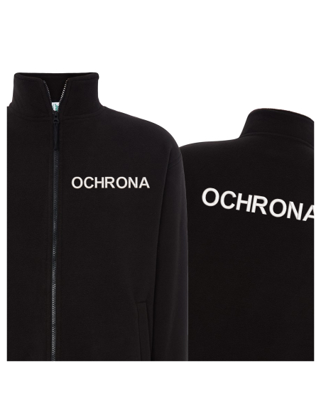 Gruby POLAR 300 Z wyhaftowanym napisem Ochrona - Czarny