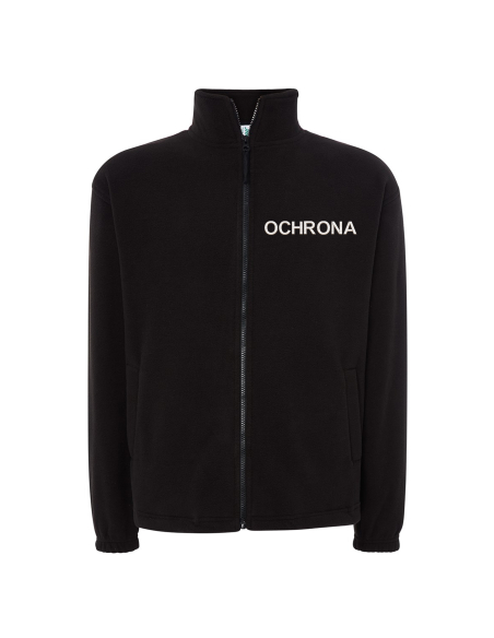 Gruby POLAR 300 Z wyhaftowanym napisem Ochrona - Czarny