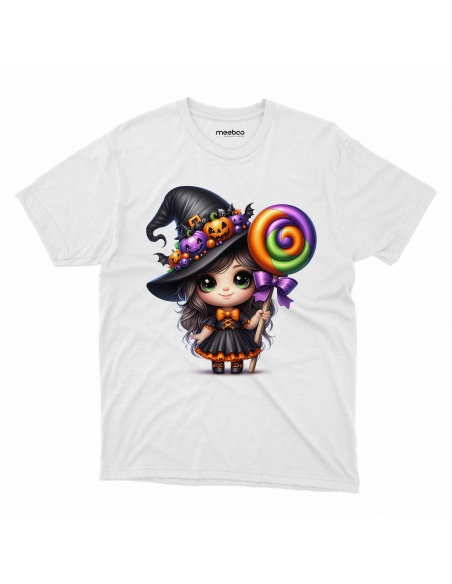 Koszulka DZIECIĘCA Halloween wiedźma z lizakiem