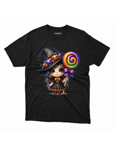 Koszulka DZIECIĘCA Halloween wiedźma z lizakiem