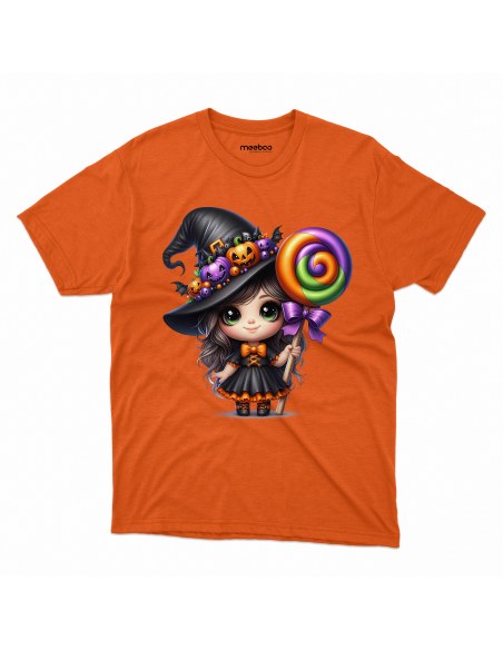 Koszulka DZIECIĘCA Halloween wiedźma z lizakiem