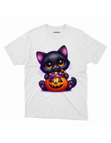 Koszulka DZIECIĘCA Halloween kot z dynią