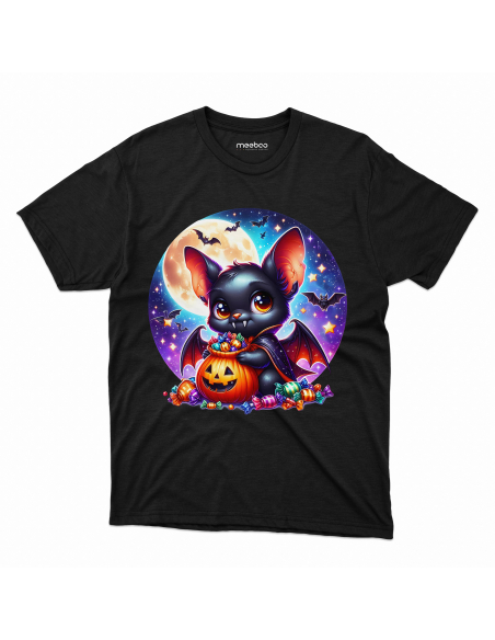 Koszulka DZIECIĘCA Halloween nietoperz z dynią