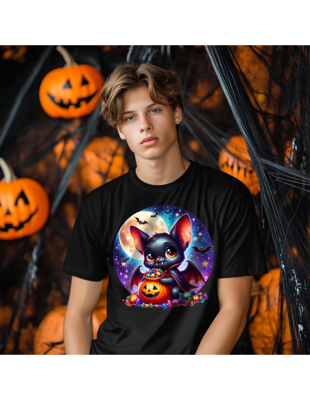 Koszulka DZIECIĘCA Halloween nietoperz z dynią