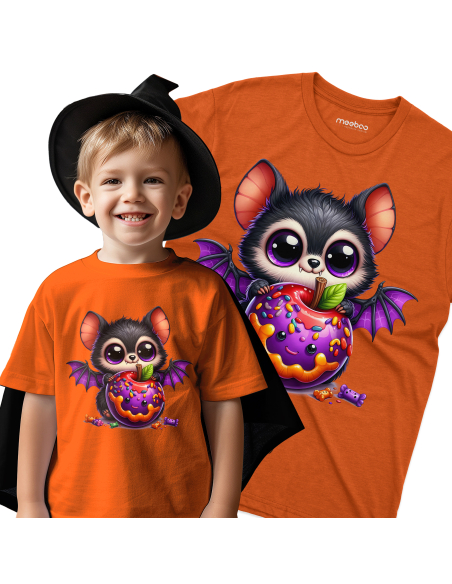 Koszulka DZIECIĘCA Halloween nietoperz z jabłkiem