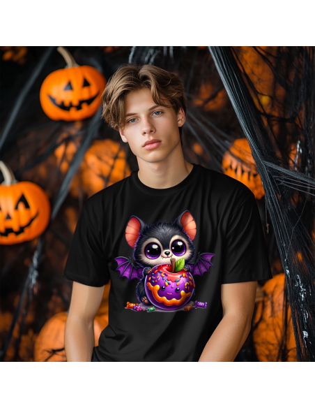 Koszulka DZIECIĘCA Halloween nietoperz z jabłkiem