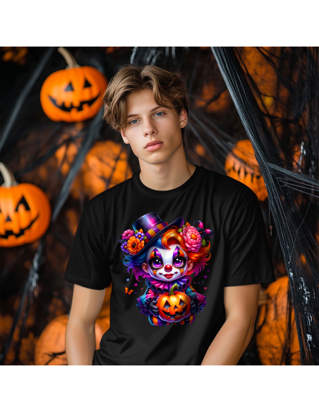 Koszulka DZIECIĘCA Halloween klaun z dynią