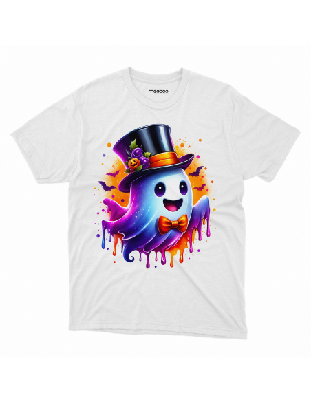 Koszulka DZIECIĘCA Halloween duszek w cylindrze