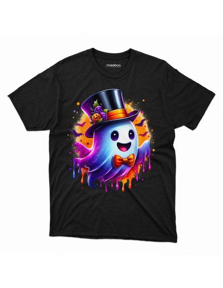 Koszulka DZIECIĘCA Halloween duszek w cylindrze