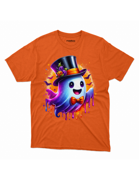 Koszulka DZIECIĘCA Halloween duszek w cylindrze