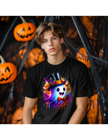 Koszulka DZIECIĘCA Halloween duszek w cylindrze