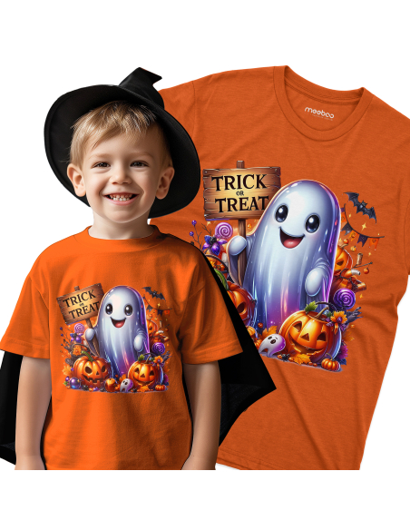 Koszulka DZIECIĘCA Halloween duszek cukierek albo psikus