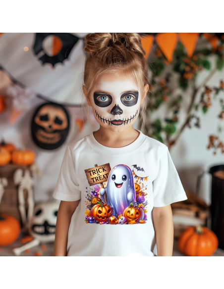 Koszulka DZIECIĘCA Halloween duszek cukierek albo psikus