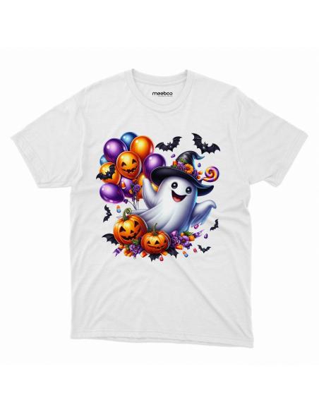 Koszulka DZIECIĘCA Halloween duszek z balonami