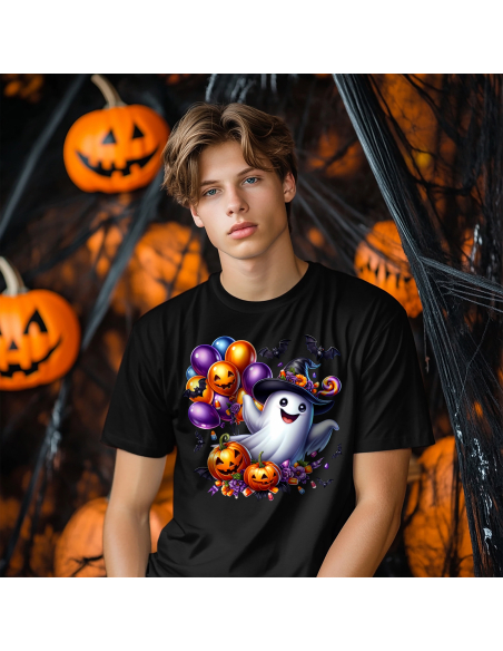 Koszulka DZIECIĘCA Halloween duszek z balonami