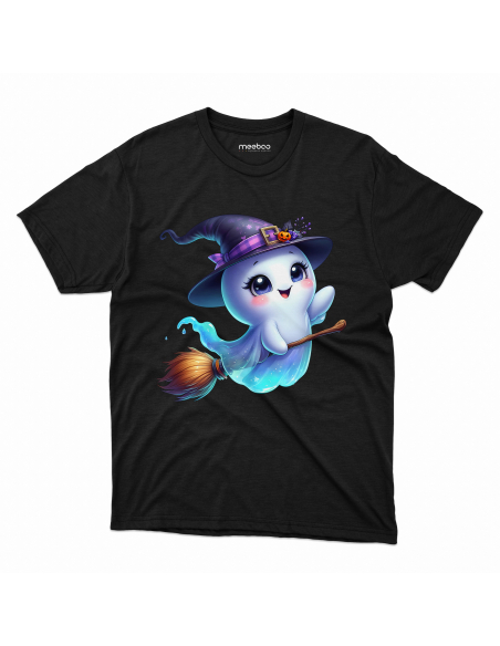 Koszulka DZIECIĘCA Halloween duszek na miotle