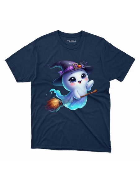 Koszulka DZIECIĘCA Halloween duszek na miotle