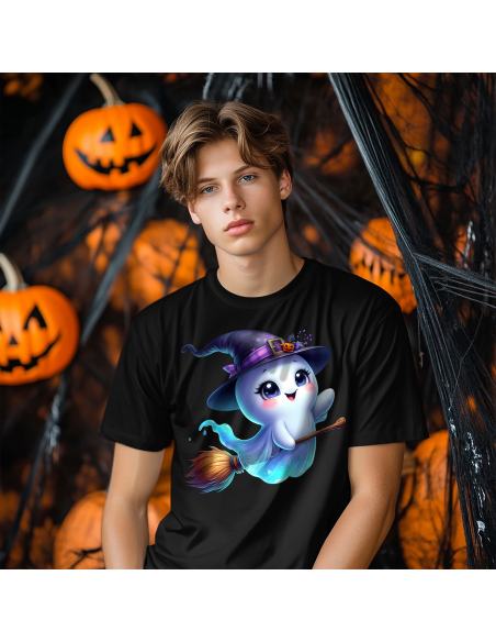 Koszulka DZIECIĘCA Halloween duszek na miotle
