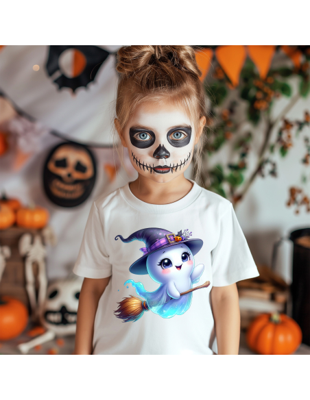 Koszulka DZIECIĘCA Halloween duszek na miotle