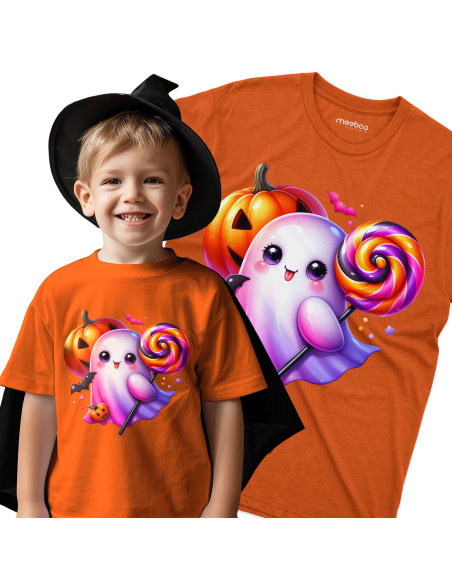 Koszulka DZIECIĘCA Halloween duszek z lizakiem