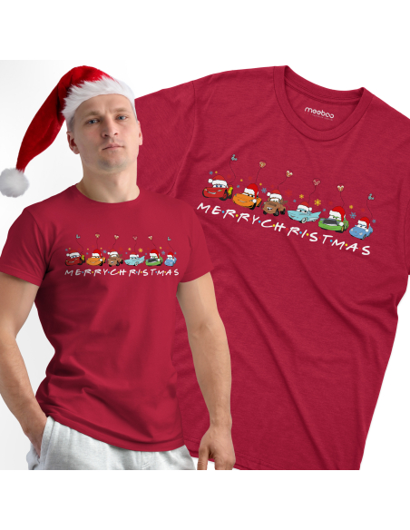 KOSZULKA MĘSKA Merry Christmas Auta