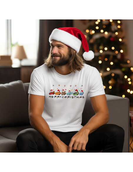 KOSZULKA MĘSKA Merry Christmas Auta