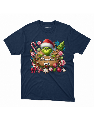 KOSZULKA MĘSKA Grinch z tabliczka -...
