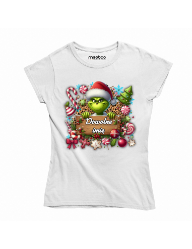 KOSZULKA DAMSKA Grinch z tabliczka -...