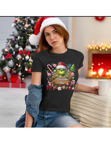 KOSZULKA DAMSKA Grinch z tabliczka -...