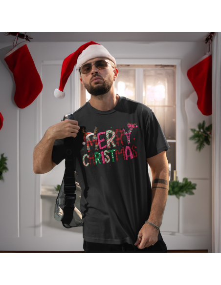 KOSZULKA MĘSKA Napis Merry Christmas