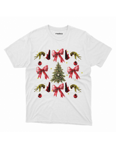 KOSZULKA MĘSKA Grinch, choinka i wstążki