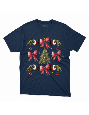 KOSZULKA MĘSKA Grinch, choinka i wstążki