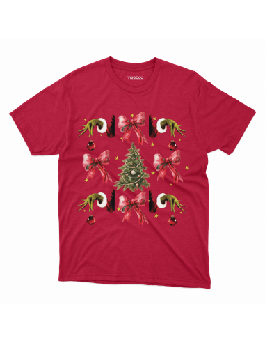 KOSZULKA MĘSKA Grinch, choinka i wstążki