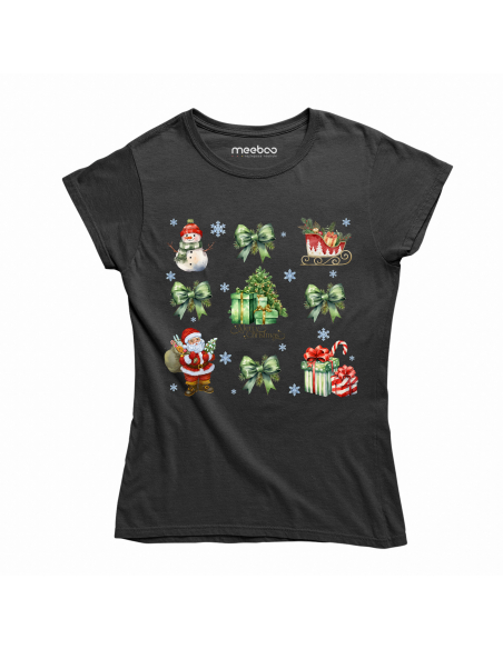 KOSZULKA DAMSKA Choinka, prezenty i wstążki