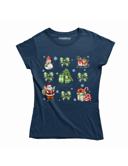 KOSZULKA DAMSKA Choinka, prezenty i wstążki