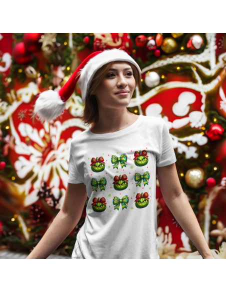 KOSZULKA DAMSKA Grinch i wstążki