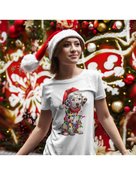 KOSZULKA DAMSKA Świąteczny dalmatyńczyk