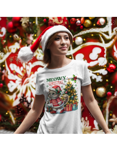 KOSZULKA DAMSKA Meowy Christmas Kotek