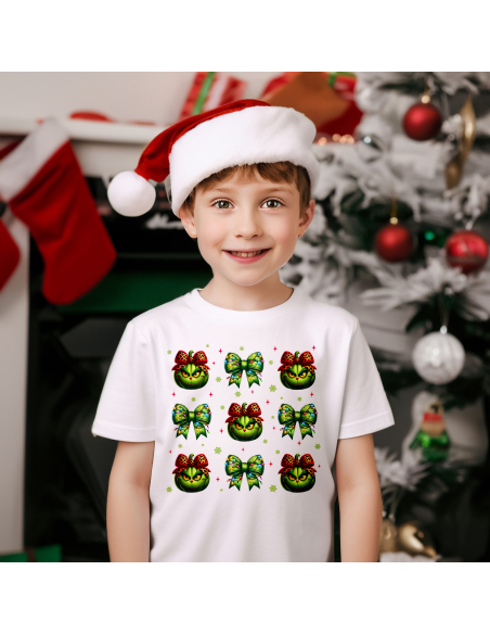 KOSZULKA DZIECIĘCA Grinch ze wstążkami