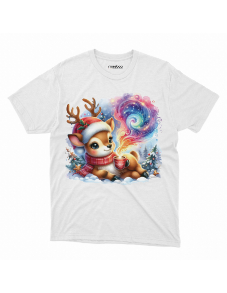 KOSZULKA DZIECIĘCA Świąteczny jelonek z kubkiem