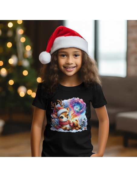 KOSZULKA DZIECIĘCA Świąteczny jelonek z kubkiem