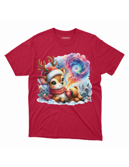 KOSZULKA DZIECIĘCA Świąteczny jelonek z kubkiem