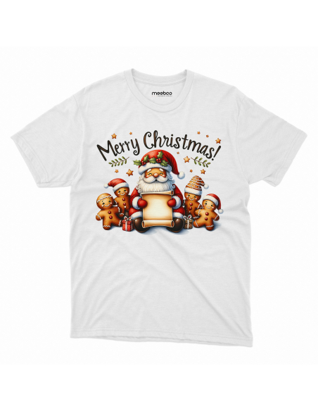 KOSZULKA DZIECIĘCA Merry Christmas Mikołaj piernik czytający list