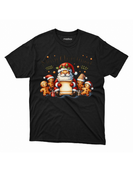 KOSZULKA DZIECIĘCA Merry Christmas Mikołaj piernik czytający list