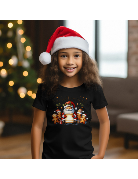 KOSZULKA DZIECIĘCA Merry Christmas Mikołaj piernik czytający list