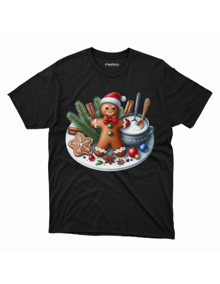 KOSZULKA DZIECIĘCA Piernik w czapce mikołaja na talerzu