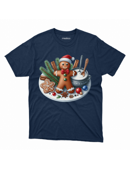 KOSZULKA DZIECIĘCA Piernik w czapce mikołaja na talerzu