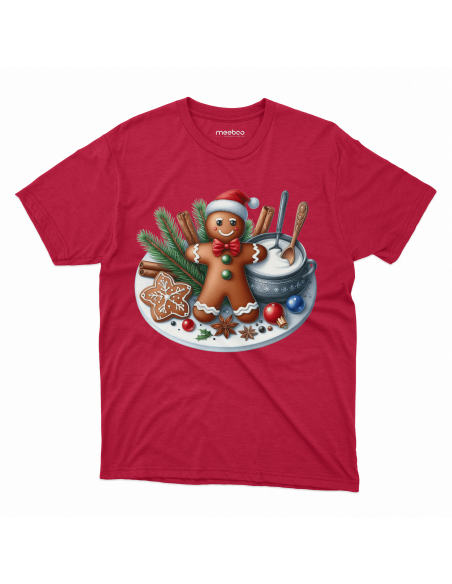 KOSZULKA DZIECIĘCA Piernik w czapce mikołaja na talerzu