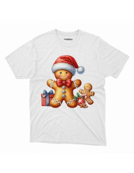 KOSZULKA DZIECIĘCA Piernik w czapce mikołaja i muchą